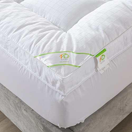 SUFUEE Mattress Topper King 400TC Cotton Mattress Pad with Deep Pocket - Extra Thick 2" Thick Quilted Pillow Top Down Alternative Fill