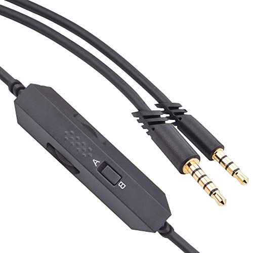 Alitutumao A&B Modes Replacement Astro A10 Cord Inline Mute Astro A40 Cord Aux Cable with Volume Control and Mic Compatible with Astro A10 A40 A30 A50 Headsets to Xbox One PS4 PC Gaming Mobile MixAmp