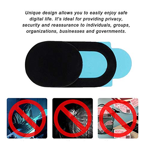 ASHATA ABS T3 Webcam Cover 0.8mm Thin Web Camera Cover Privacy Securtiy Protection for Laptops Smartphones (Black)(6pcs)