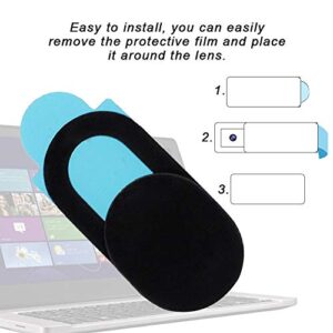 ASHATA ABS T3 Webcam Cover 0.8mm Thin Web Camera Cover Privacy Securtiy Protection for Laptops Smartphones (Black)(6pcs)