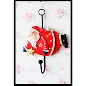 LIOOBO 1pc Santa Claus Wall Hanger Hook Retro Coat Hat Wall Mount Hook for Home Office Room Use