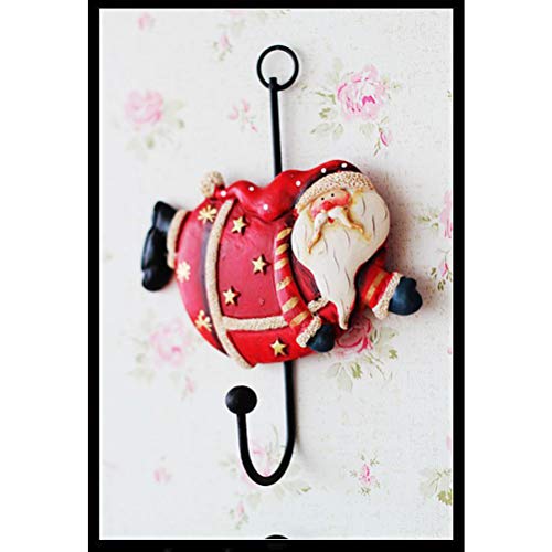 LIOOBO 1pc Santa Claus Wall Hanger Hook Retro Coat Hat Wall Mount Hook for Home Office Room Use