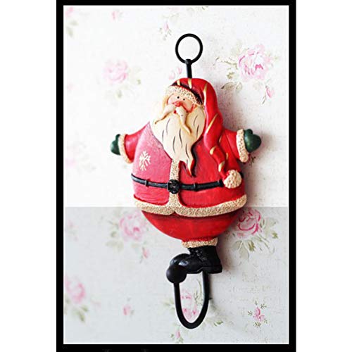 LIOOBO 1pc Santa Claus Wall Hanger Hook Retro Coat Hat Wall Mount Hook for Home Office Room Use