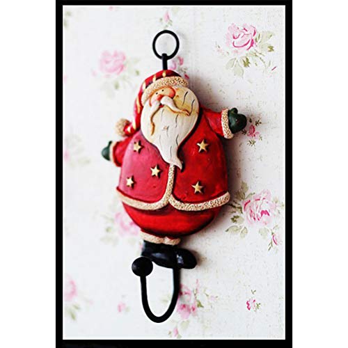 LIOOBO 1pc Santa Claus Wall Hanger Hook Retro Coat Hat Wall Mount Hook for Home Office Room Use