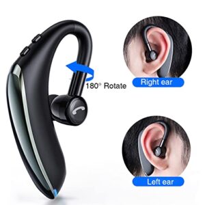 Lymoc Bluetooth Earpiece,Wireless Headset Earpieces Hansfree Trucker Earphones for Cell Phones V5.0 Ear Hook 25 Hours Talktime Microphone CVC6.0 Noise Cancellation for Walking Running Driving, Blue­