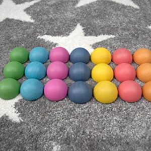 TickiT Rainbow Wooden Semispheres - Set of 21 - Loose Parts Wooden Toy for Babies and Toddlers 10m+ - Inspire Curiosity and Open-Ended Play