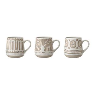 bloomingville ah0865set mugs & cups, 12 oz, brown