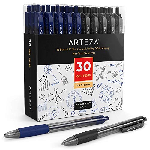 ARTEZA ARTZ-9225 Gel-Ink-Rollerball-pens, Black&Blue 30