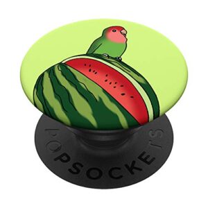 lovebird watermelon fruit doodle | birb memes funny parrot popsockets popgrip: swappable grip for phones & tablets