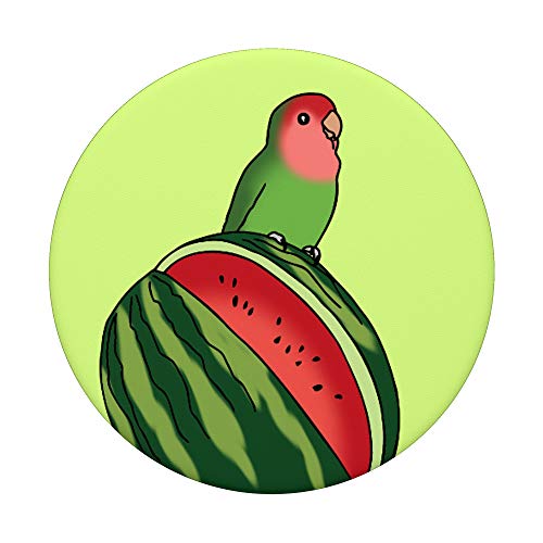 Lovebird Watermelon Fruit Doodle | Birb Memes Funny Parrot PopSockets PopGrip: Swappable Grip for Phones & Tablets