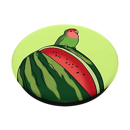 Lovebird Watermelon Fruit Doodle | Birb Memes Funny Parrot PopSockets PopGrip: Swappable Grip for Phones & Tablets