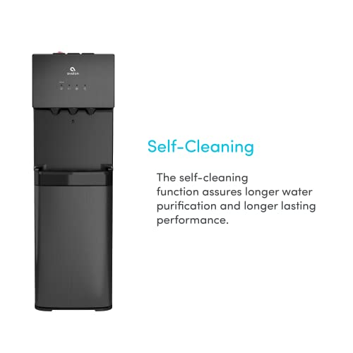 Avalon A3BLK Self Cleaning Bottom Loading Water Cooler Dispenser, 3 Temperature-UL/Energy Star Approved-Black Stainless Steel, 5 Gallons