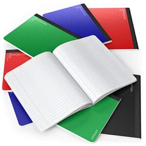 Arteza Composition Books, Wide Ruled, 100 Sheets, Pack of 8 in 4 Colors, 9.75x7.5-inch, Double Sided for Students, College Classes, Schoolwork, Studying, and Notes