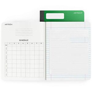 Arteza Composition Books, Wide Ruled, 100 Sheets, Pack of 8 in 4 Colors, 9.75x7.5-inch, Double Sided for Students, College Classes, Schoolwork, Studying, and Notes