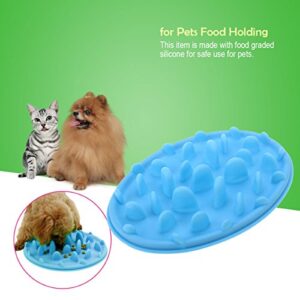 POPETPOP Pet Dog Cat Anti-Choke Slow Feeder Bowl - Anti Gulping Feeder Non-Slip Pet Food Water Dish - Healthy Eating Diet for Cat Dog No Gulp Bloat - Size S(Blue)