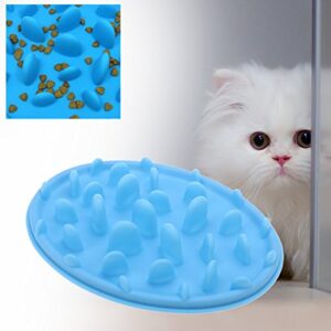 POPETPOP Pet Dog Cat Anti-Choke Slow Feeder Bowl - Anti Gulping Feeder Non-Slip Pet Food Water Dish - Healthy Eating Diet for Cat Dog No Gulp Bloat - Size S(Blue)