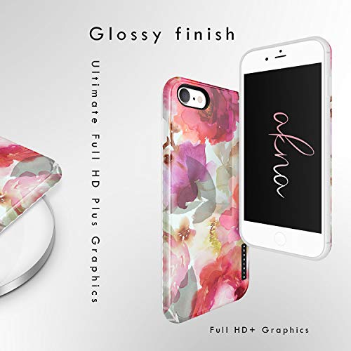 iPhone SE 2022 & iPhone SE 2020 & iPhone 8 & iPhone 7 Case Vintage Floral, Akna GripTight Series High Impact Silicon Cover with Ultra Full HD Graphics (102024-U.S)