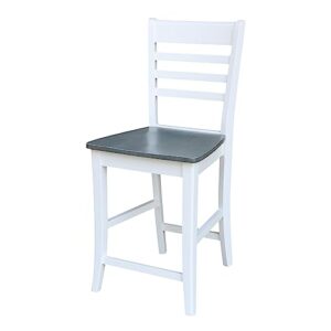 international concepts roma counter stool-24 seat height, white/heather gray