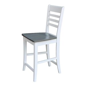 International Concepts Roma Counter Stool-24 Seat Height, White/Heather gray