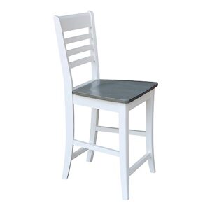 International Concepts Roma Counter Stool-24 Seat Height, White/Heather gray