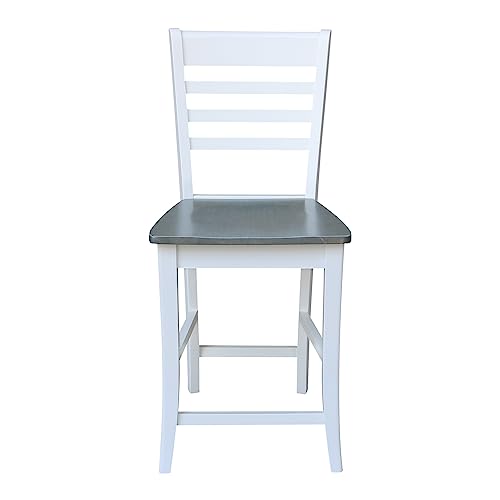 International Concepts Roma Counter Stool-24 Seat Height, White/Heather gray