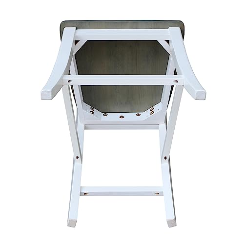 International Concepts Roma Counter Stool-24 Seat Height, White/Heather gray