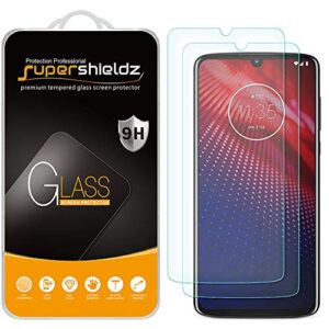 supershieldz (2 pack) designed for motorola (moto z4) tempered glass screen protector, anti scratch, bubble free
