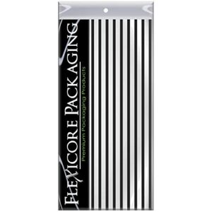 flexicore packaging black pin stripe print gift wrap tissue paper size: 15 inch x 20 inch | count: 50 sheets | color: black pin stripe