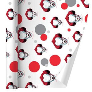 graphics & more it pennywise come home gift wrap wrapping paper roll