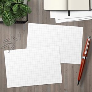 321Done Grid Index Cards (Set of 50) 4" x 6", Graph-Ruled 0.25" Double-Sided, Thick Cardstock, Made in The USA, White