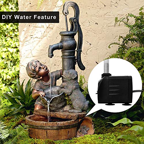 PULACO 400GPH Submersible Water Pump with 5 ft Tubing, 25W durable fountain water pump for Pond Fountain, Aquariums Fish Tank, Statuary, Hydroponics