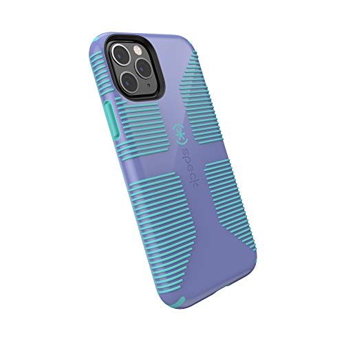 Speck iPhone 11 Pro Case - Drop Protection, Extra Grip Made of Rubber with Dual Layer Protection & Durability - Wisteria Purple, Mykonos Blue CandyShell Grip