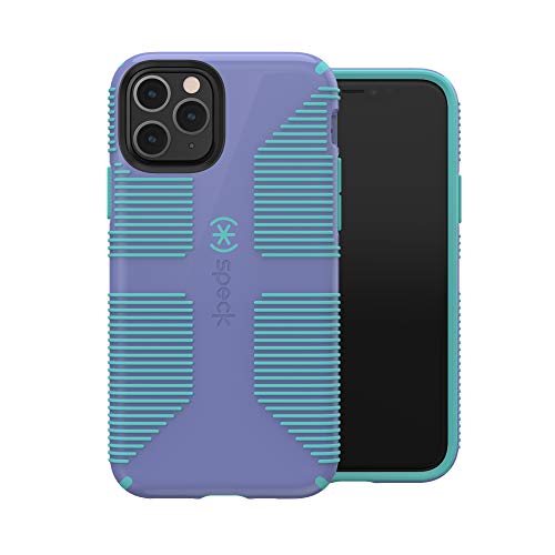 Speck iPhone 11 Pro Case - Drop Protection, Extra Grip Made of Rubber with Dual Layer Protection & Durability - Wisteria Purple, Mykonos Blue CandyShell Grip