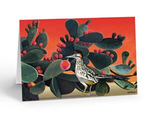 stonehouse collection - roadrunner cactus season greetings - 18 boxed western cards and envelopes - usa made(standard) (standard)