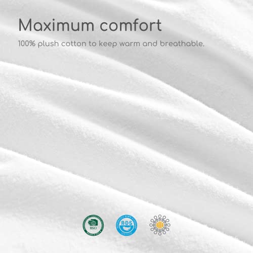 Dreamhood King White Feather and Down Blend Lightweight Comforter, Hotel Collection Down Duvet Insert, 100% Cotton Shell with Corner Tabs, 106x90 Inches