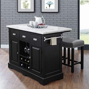 XPRESS WORLD Steve Silver Aspen Ebony Finished Wood Kitchen Island