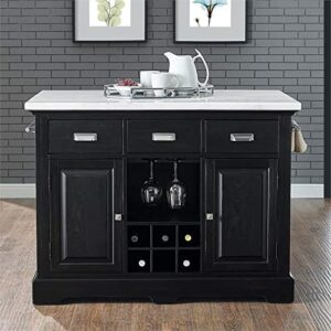 XPRESS WORLD Steve Silver Aspen Ebony Finished Wood Kitchen Island