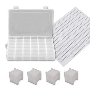 1 pack 36 grids plastic embroidery floss cross stitch organizer box with 108 pieces floss bobbins