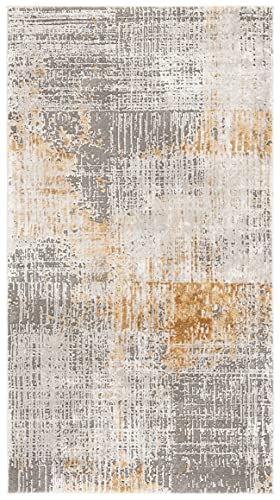 SAFAVIEH Craft Collection Accent Rug - 2'7" x 5', Grey & Beige, Modern Abstract Design, Non-Shedding & Easy Care, Ideal for High Traffic Areas in Entryway, Living Room, Bedroom (CFT874G)