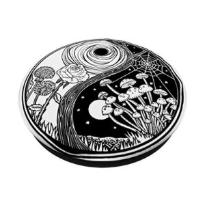 Cool Yin Yang Pattern With Mushrooms PopSockets PopGrip: Swappable Grip for Phones & Tablets