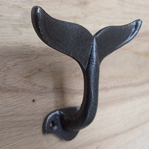 CfoPiryx Wall Hooks Heavy Duty,Decorative Cast Iron Whale Tail Nautical Wall Coat Hook Utility Hanging Hook Clothes Store Display Hook