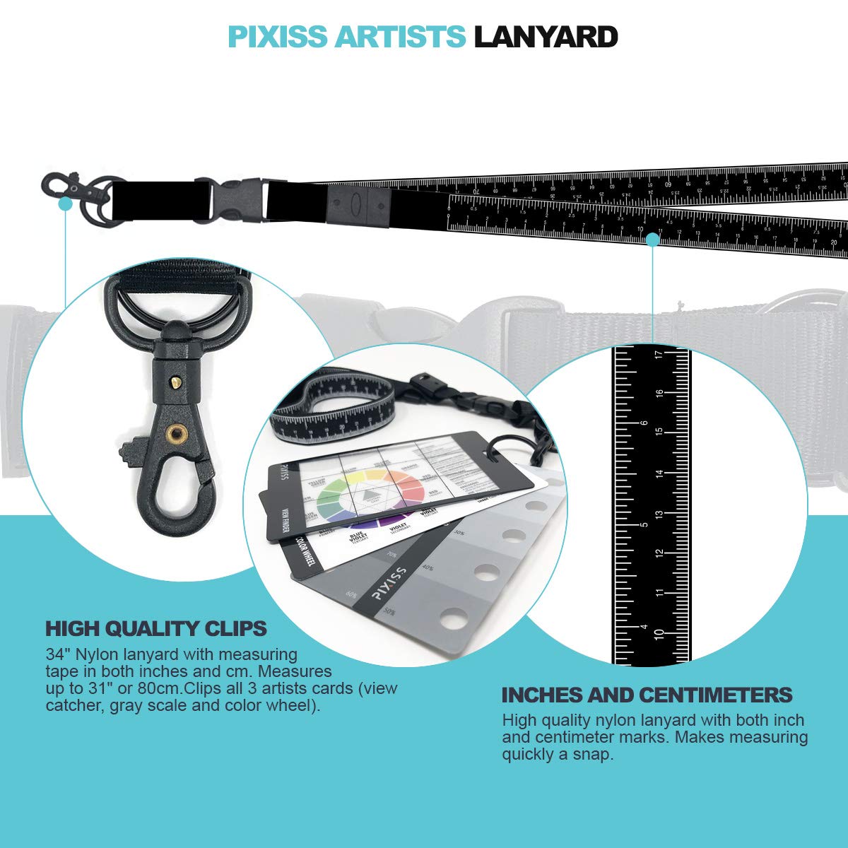 Gray Scale Value Finder, Color Wheel, Artists View Catcher Finder on Lanyard with Measuring Tape Tools for Artists.