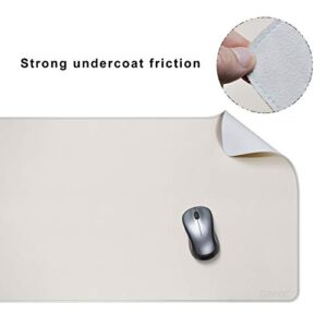 CENNBIE 47.2" x 19.6" Leather Desk mat, Desk mats on top of desks,Perfect Desk Mate for Office and Home, Rectangular, Large(Cream Color)