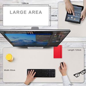 CENNBIE 47.2" x 19.6" Leather Desk mat, Desk mats on top of desks,Perfect Desk Mate for Office and Home, Rectangular, Large(Cream Color)