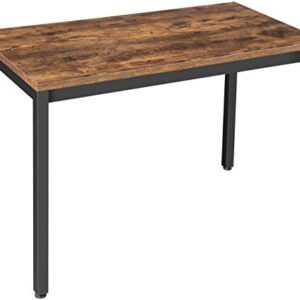 VASAGLE, 47.2 Computer Writing Desk with Stable Metal Frame, Inch Multifunctional Table in Home Office, Living Room, Rustic Brown