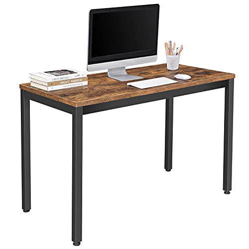 VASAGLE, 47.2 Computer Writing Desk with Stable Metal Frame, Inch Multifunctional Table in Home Office, Living Room, Rustic Brown