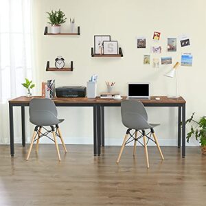 VASAGLE, 47.2 Computer Writing Desk with Stable Metal Frame, Inch Multifunctional Table in Home Office, Living Room, Rustic Brown