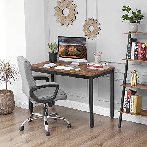 VASAGLE, 47.2 Computer Writing Desk with Stable Metal Frame, Inch Multifunctional Table in Home Office, Living Room, Rustic Brown