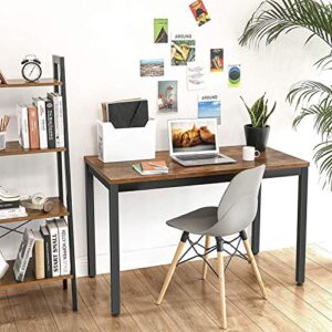 VASAGLE, 47.2 Computer Writing Desk with Stable Metal Frame, Inch Multifunctional Table in Home Office, Living Room, Rustic Brown