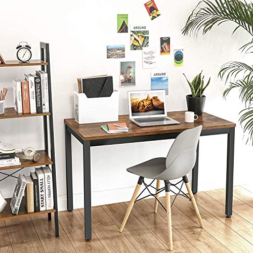 VASAGLE, 47.2 Computer Writing Desk with Stable Metal Frame, Inch Multifunctional Table in Home Office, Living Room, Rustic Brown